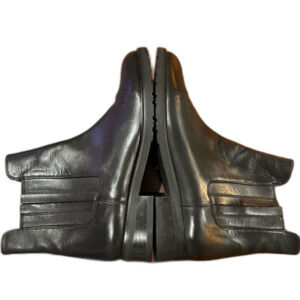 Stuart Weitzman Basilico Black Leather Chelsea Boots Sz 6 Block Heel Ankle Boot